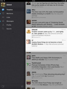 Twitter app on the ipad