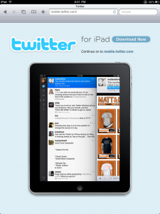 twitter for the ipad splash screen